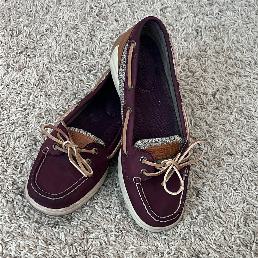 Sperry Women's Top-sider Loafers - Burgundy and Tan